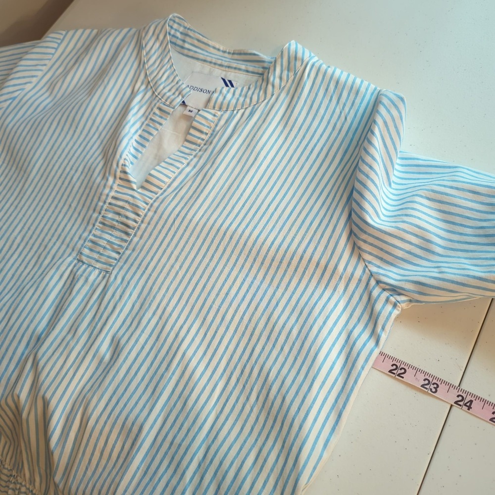 Addison Bay Dress Blue White Stripe Size Medium‎ Tuckernuck - Picture 8 of 9